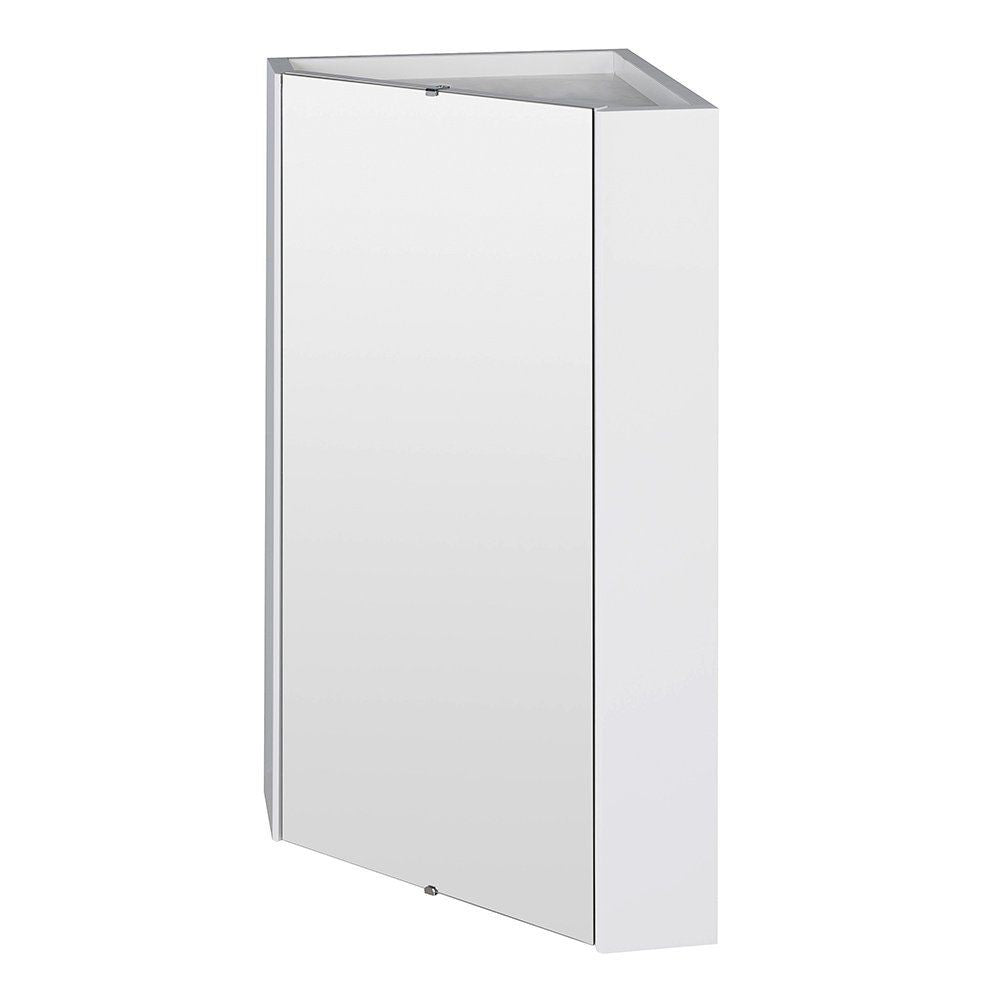 CHELSEA Corner Mirror Cabinet White - 320w x 650h x 320d