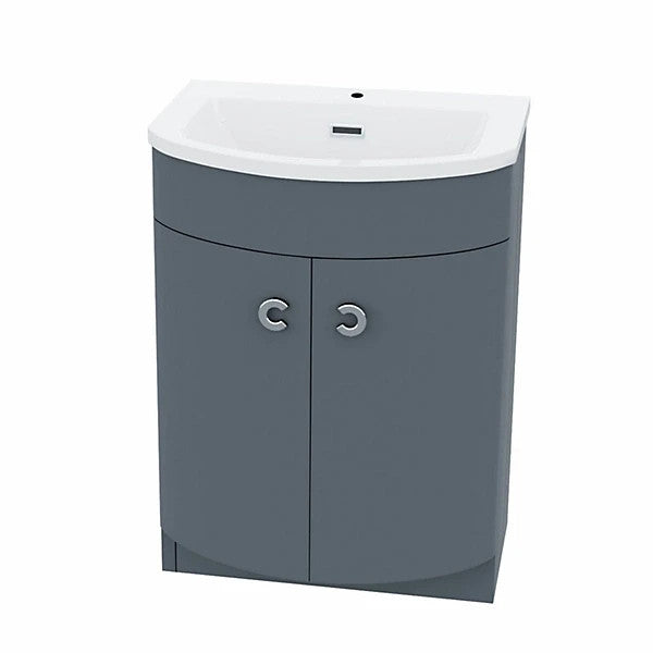 PARIS 600 Floorstanding Anthracite Bathroom Resin Basin - 600w x 825h x 460d