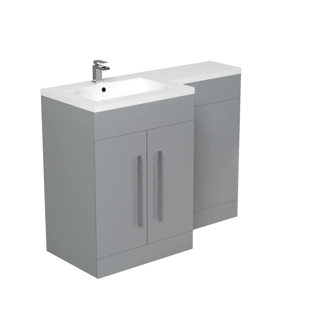 CAPRI 1100 Left Matt Grey Bathroom Resin Basin - 1100w x 820h x 450d