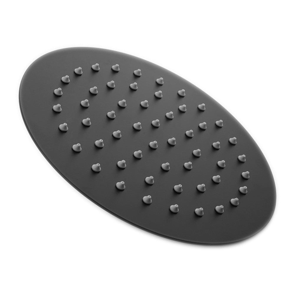 Round Ultra Slim Rainfall Shower Head 200mm Matt Black