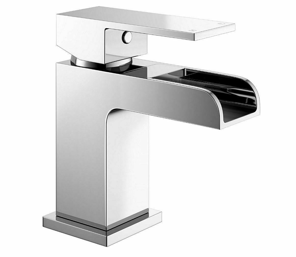 Zenith Modern Mono Basin Mixer Tap with Waterfall Spout & Waste Included