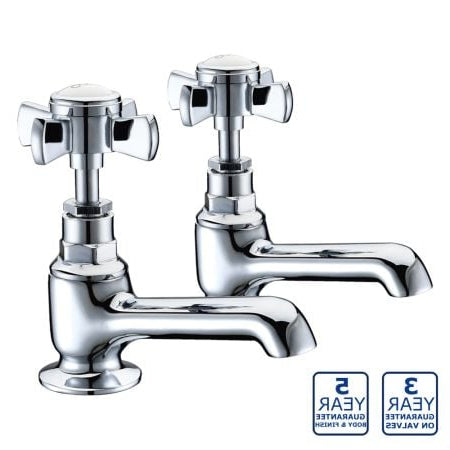 Pure Chrome Bath Taps Set – Durable Brass Pair with 3 & 5 Year Guarantee