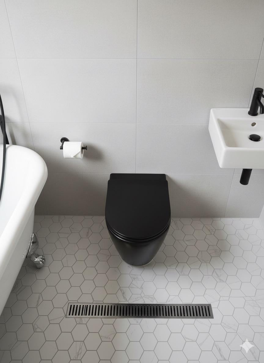 Raven Rimless round back to Wall Hung Toilet with Soft Close Seat Matt Black 360w x 405h x 545d