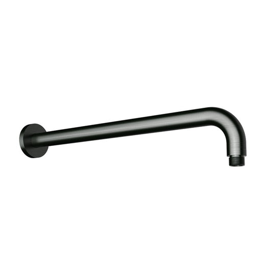 Matte Black Wall Mounted Shower Arm – 300mm L Shaped Extension Pipe with Flange