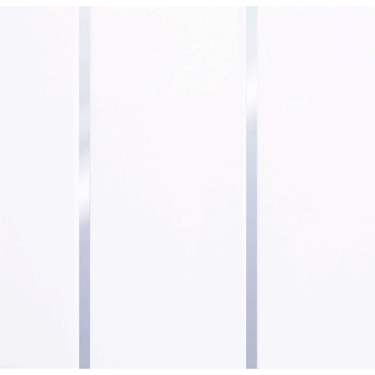 Gloss White Silver Quartz Tile – Elegant White with Metallic Stripes