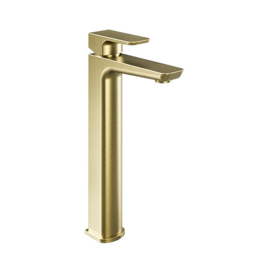 Prestige Tall Mono Basin Mixer Tap – Brushed Brass Finish, Modern Bathroom