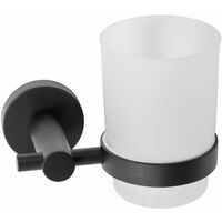 Alpha Tumbler Holder with Cup – Matte Black Wall Mounted Bathroom Accessory