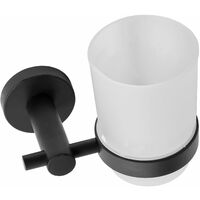 Alpha Tumbler Holder with Cup – Matte Black Wall Mounted Bathroom Accessory
