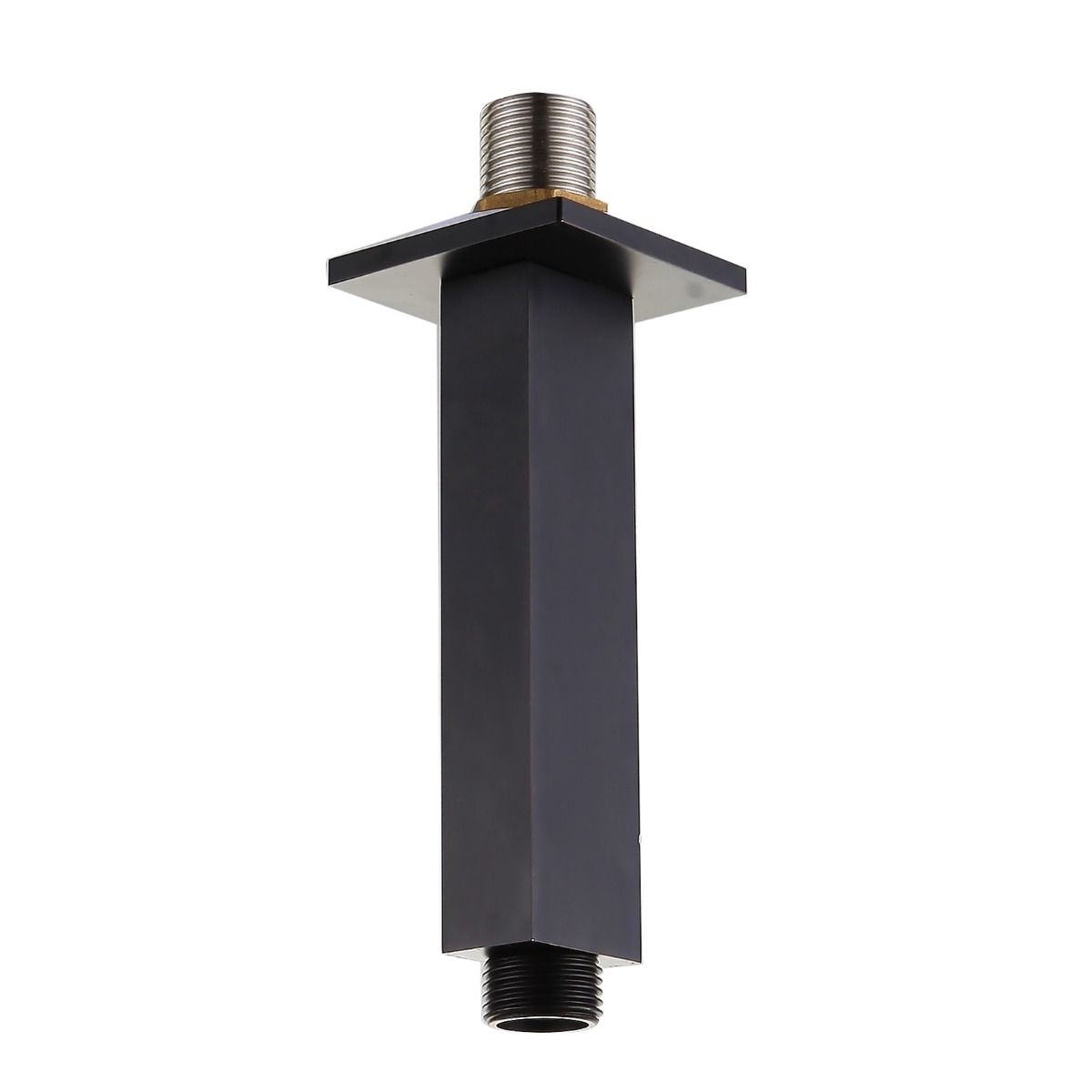 Matte Black Square Ceiling Shower Arm –120mm Extension Pipe with Flange