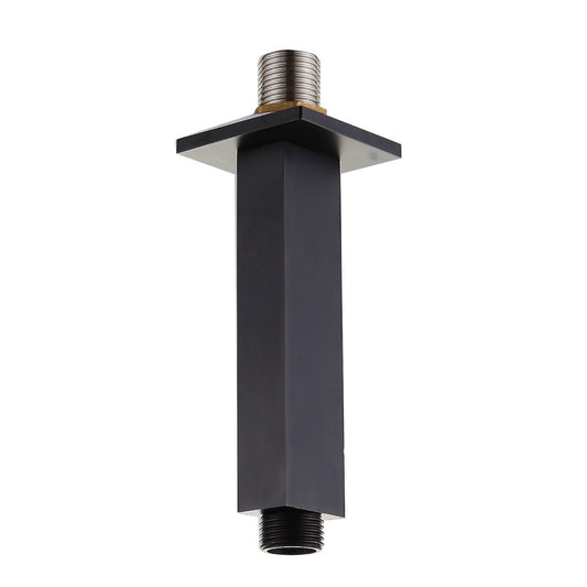 Matte Black Square Ceiling Shower Arm –120mm Extension Pipe with Flange