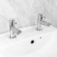 Febia Traditional Twin Hot and Cold Basin Sink Taps