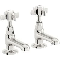 Pure Basin Taps Pair with Cross Handles – Chrome Finish