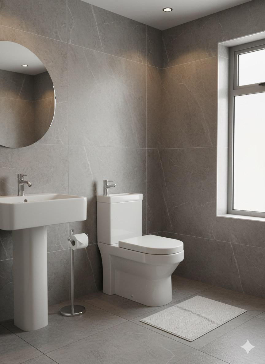 Modern Toilet with Integrated Sink – Saving Dual Flush Design 380w x 410h x 700d