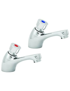 Urban Non Concussive Basin Taps – Timed Flow Push Taps (Pair) Chrome