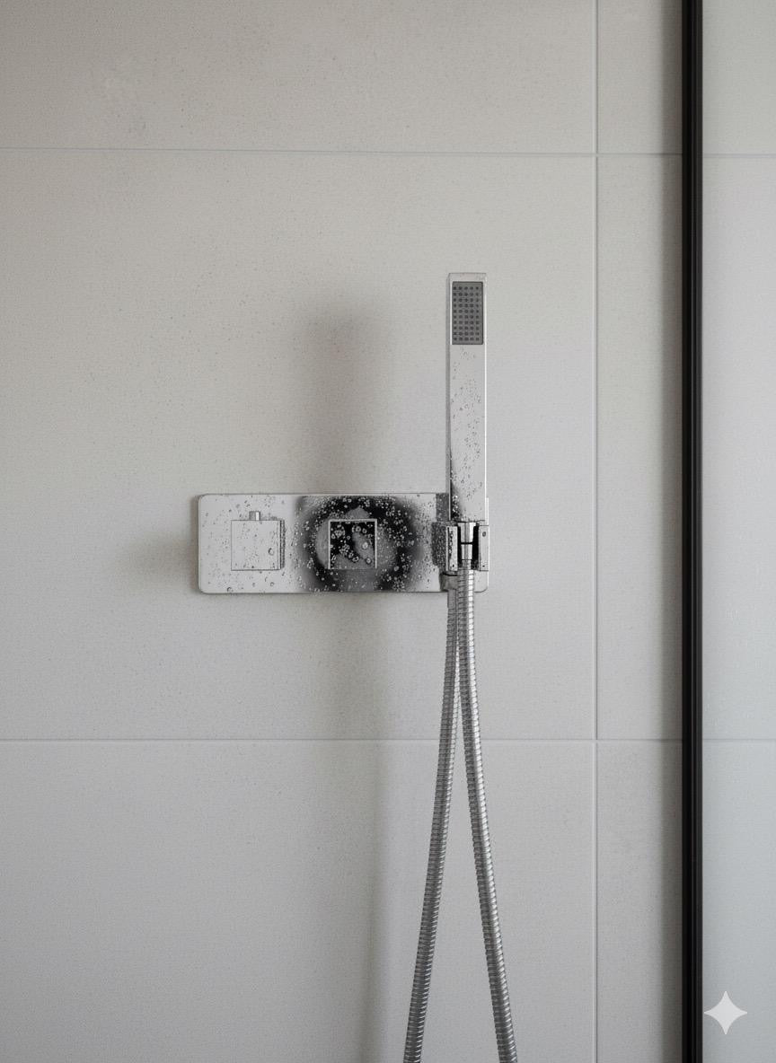 Triple Square Concealed Valve with Square Handset
