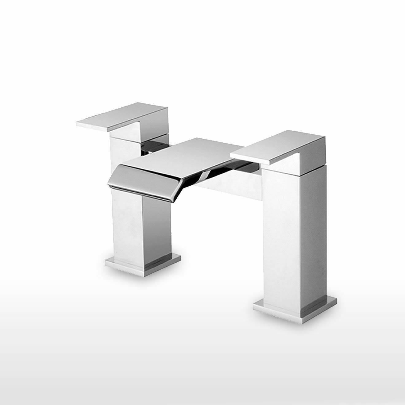 Ellena Chrome Bathroom Taps Basin Mixer Bath Filler Shower Tap Wide Waterfall