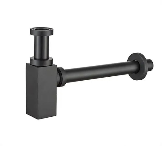 Square Matt Black Bottle Trap – Premium Basin Waste Fitting
