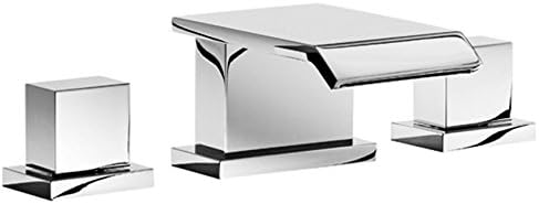 Noble 3-Hole Deck Mounted Bath Filler Tap – Square Handles & Waterfall Spout