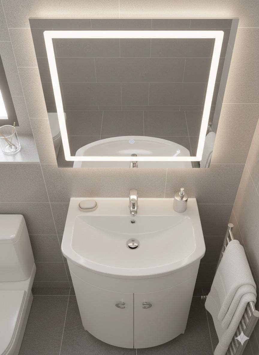 PARIS 600 Floorstanding White Bathroom Resin Basin - 600w x 825h x 460d
