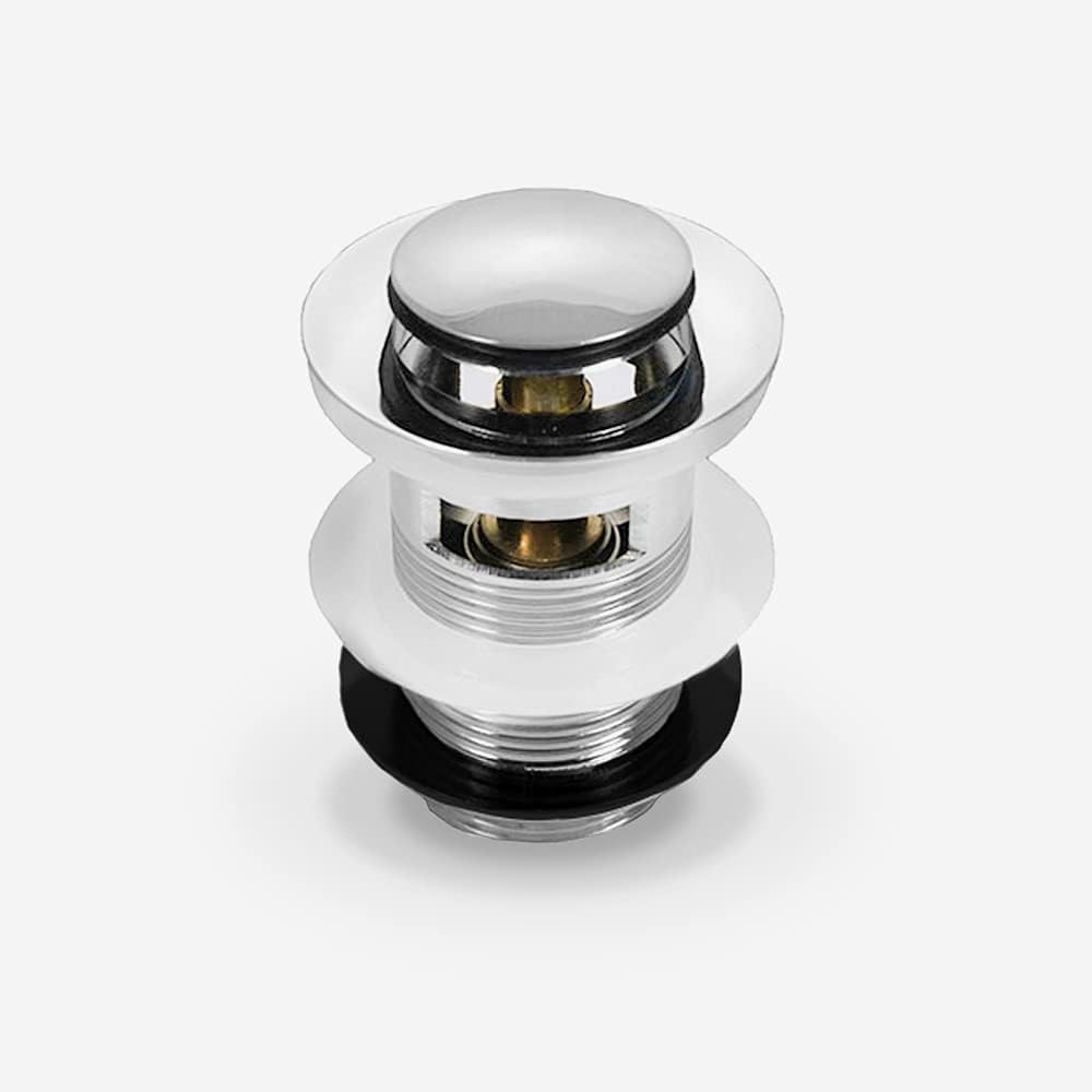 Round Dome Slotted Sprung Basin Waste – Chrome Finish Push Click