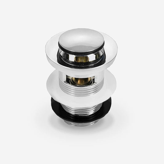 Round Dome Slotted Sprung Basin Waste – Chrome Finish Push Click