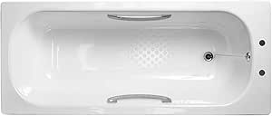 Premium 2TH Steel Enamel Bath with Anti-Slip Base, Twin Grip Handles & Legs