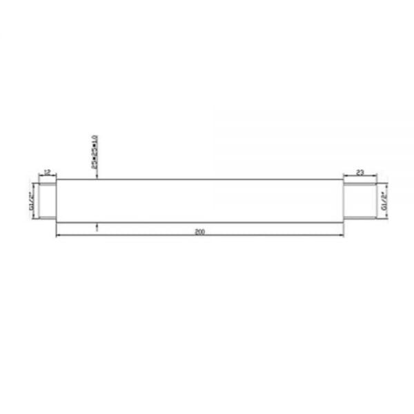 Square Chrome Ceiling Shower Arm – 8 Inch Extension Pipe with Flange