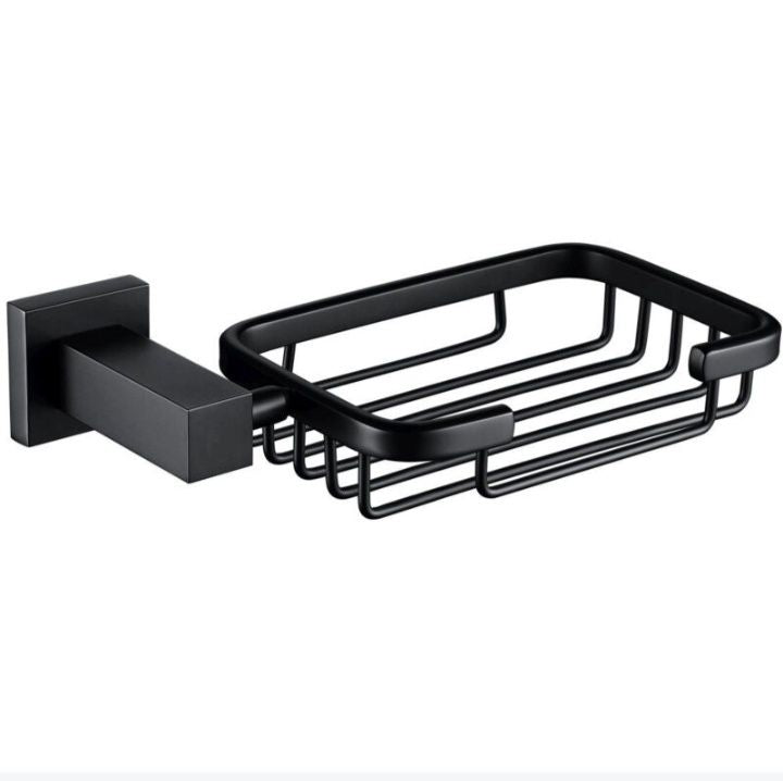 Moda Soap Basket – Matte Black Wall Mounted Wire Soap Holder for Bathroom