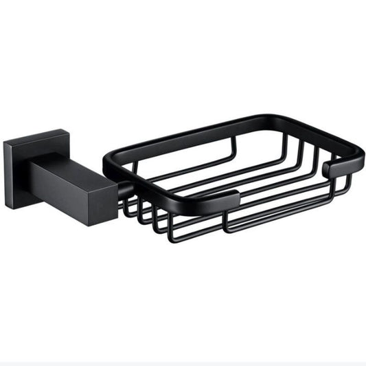 Moda Soap Basket – Matte Black Wall Mounted Wire Soap Holder for Bathroom