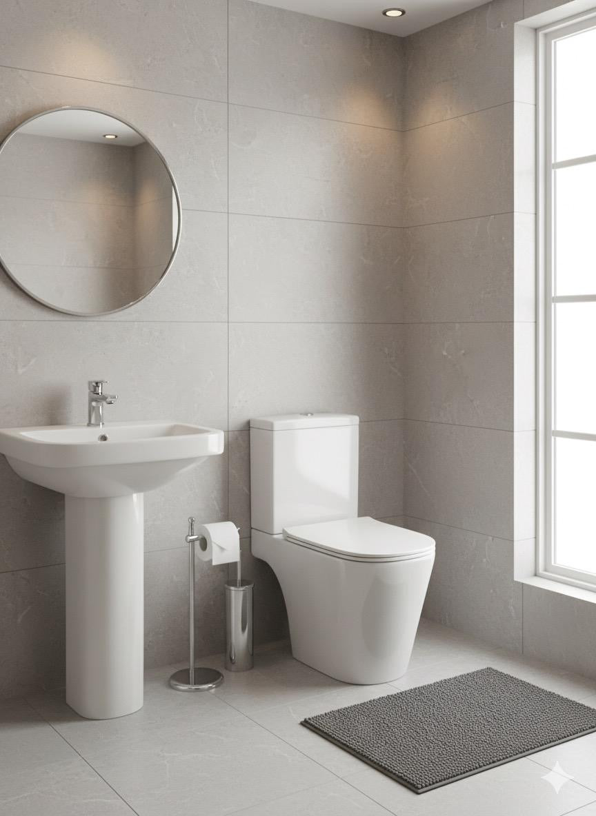 Delta Rimless Close Coupled Toilet & Soft Close Seat 370w x 400h x 605d - White