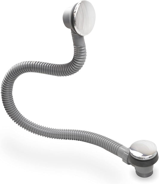 Round Easy Clean Bath Sprung Waste & Overflow – Chrome Finish