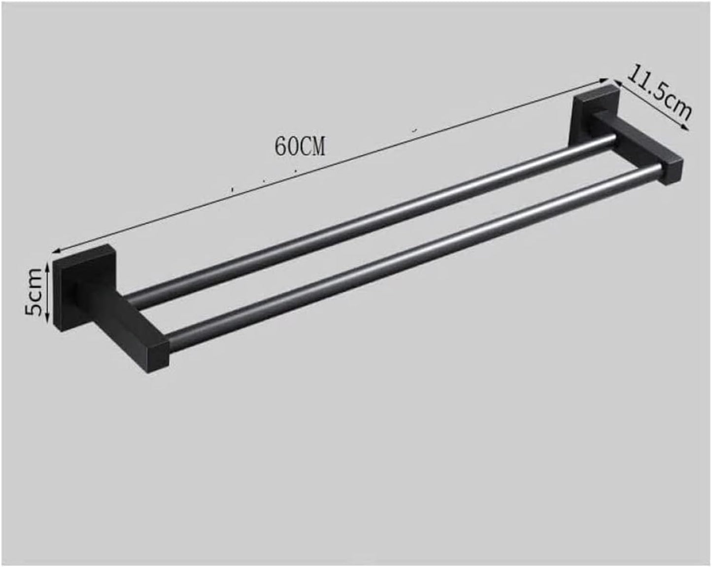 Moda Double Towel Bar – Matte Black Dual Rail Bathroom Towel Holder