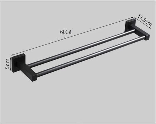 Moda Double Towel Bar – Matte Black Dual Rail Bathroom Towel Holder