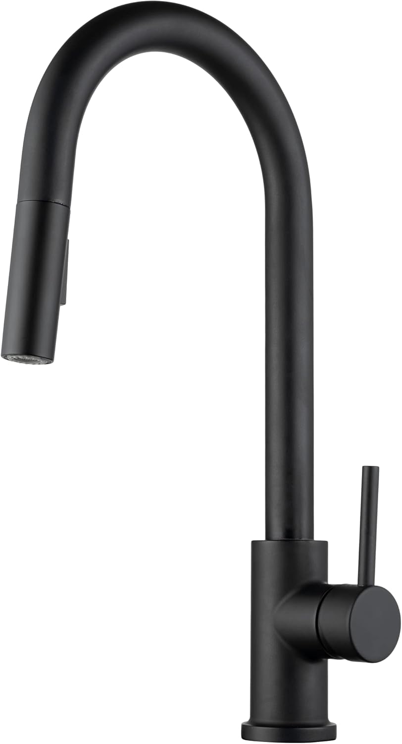 Pull Out Single Handle Kitchen Faucet – Matt Black Modern Mixer Tap