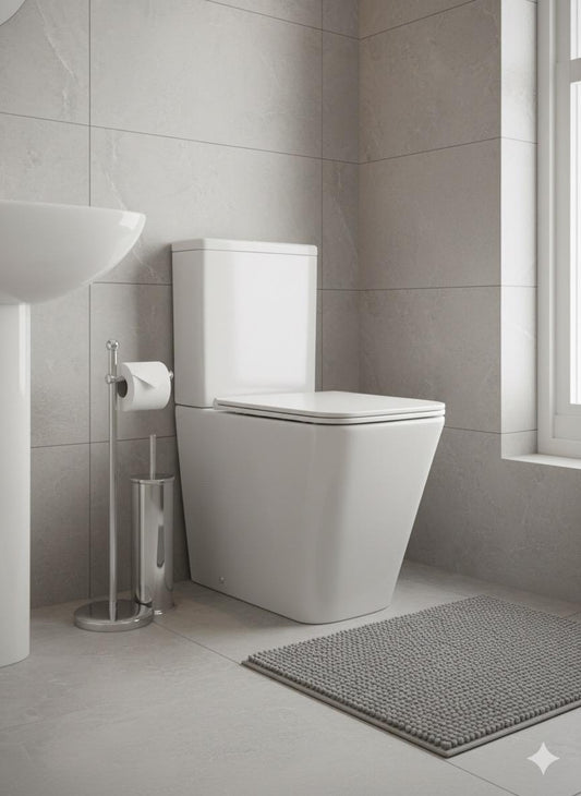 Cove Rimless Comfort height Close Coupled Toilet & Soft Close Sea 365w x 450h x 610d