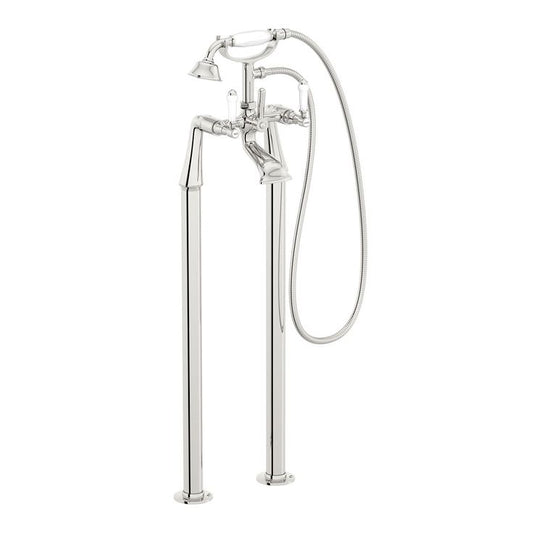 Pure Freestanding Bath Shower Mixer – Chrome Floor Mounted Tap with Handset