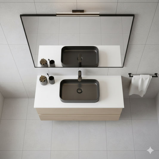 DEVON / HARROW Vanity Worktop – White Finish