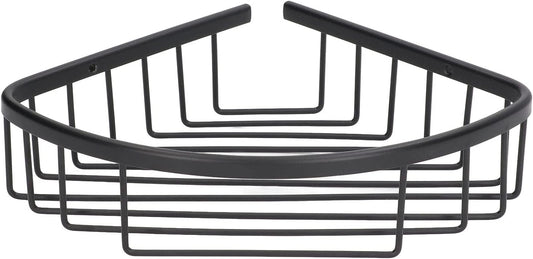 Alpha Matte Black Corner Basket – Wall Mounted Bathroom Storage Rack