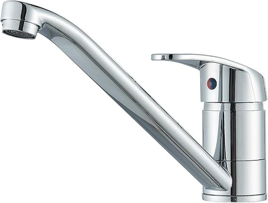 Single Handle Kitchen Mixer Tap – Chrome Swivel Spout Sink Faucet