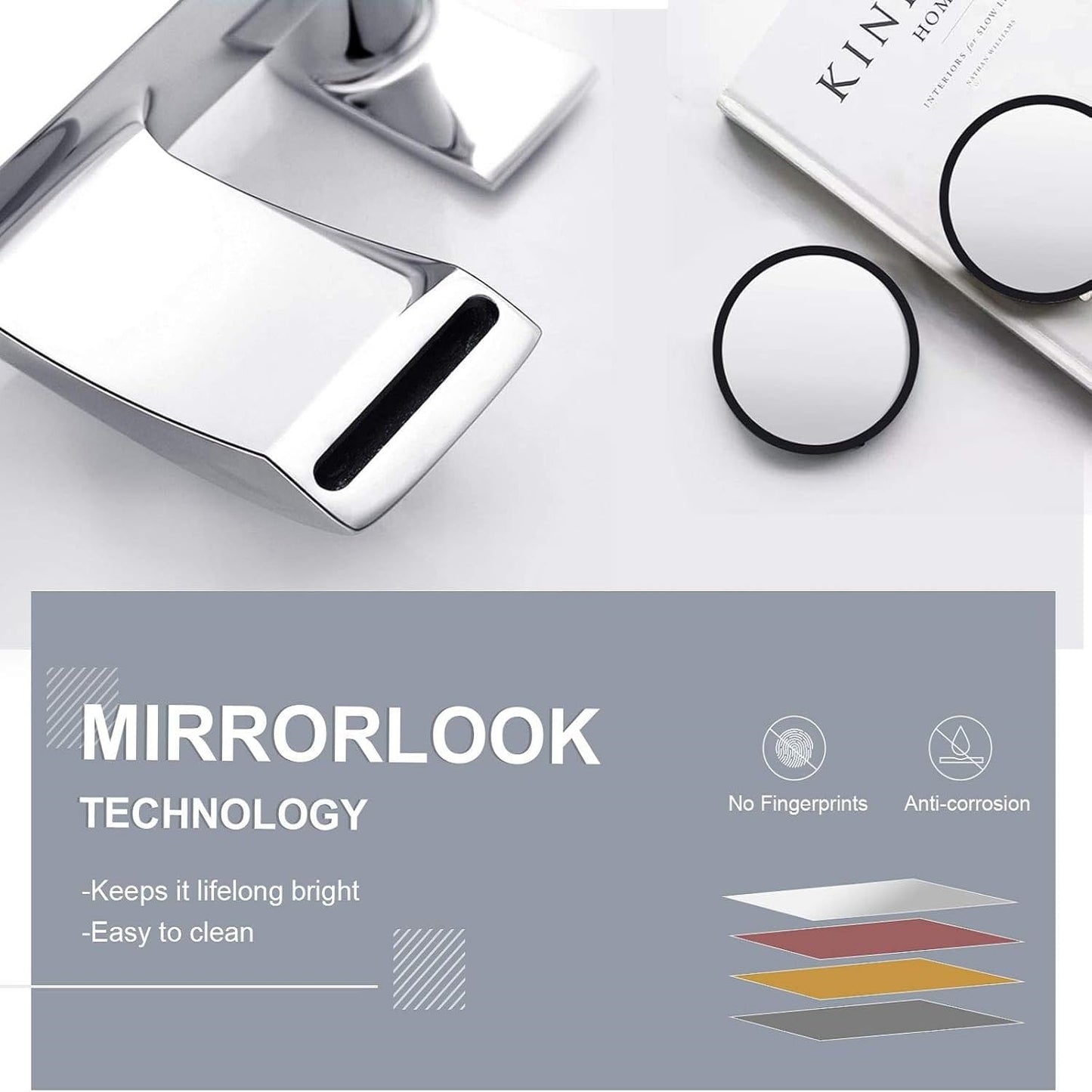 Sleek Modern Bath Filler Tap – Chrome Finish, Dual Lever Mixer for Bathroom