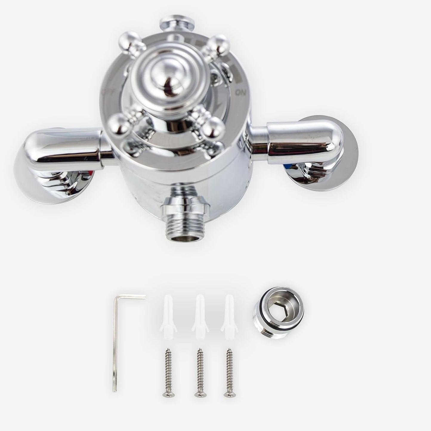 Cross Traditional Bathroom Shower Thermostatic Exposed Shower Valve