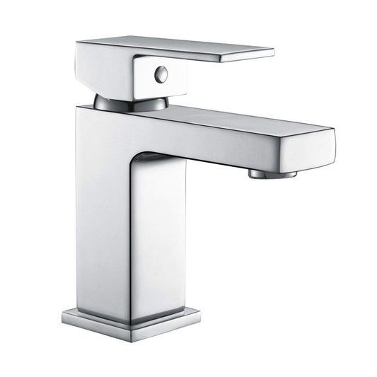 WasserRhythm Basin Taps Square Bathroom Sink Taps Mixers Chrome Brass Monobloc