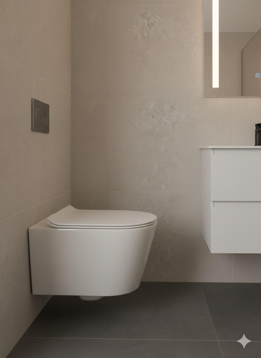 Stylish White Wall-Mounted Toilet with Modern Sleek Design 360w x 320h x 510d