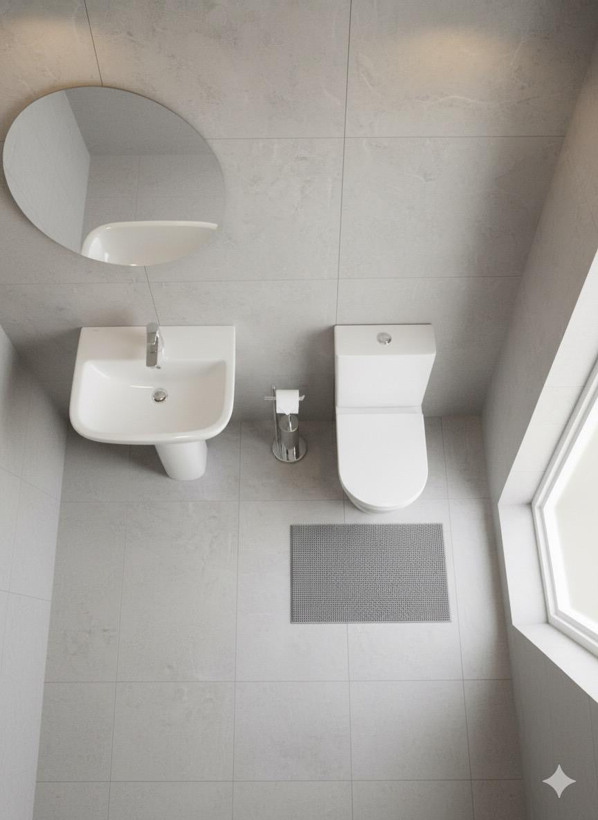 Delta Rimless Close Coupled Toilet & Soft Close Seat 365w x 400h x 610d