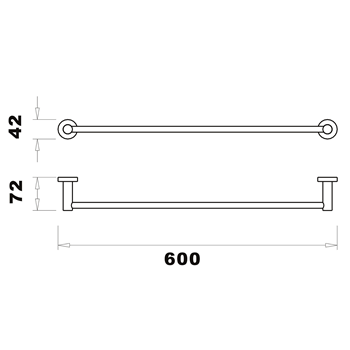 Alpha Brushed Brass Towel Bar – Wall Mounted Bathroom Towel Holder