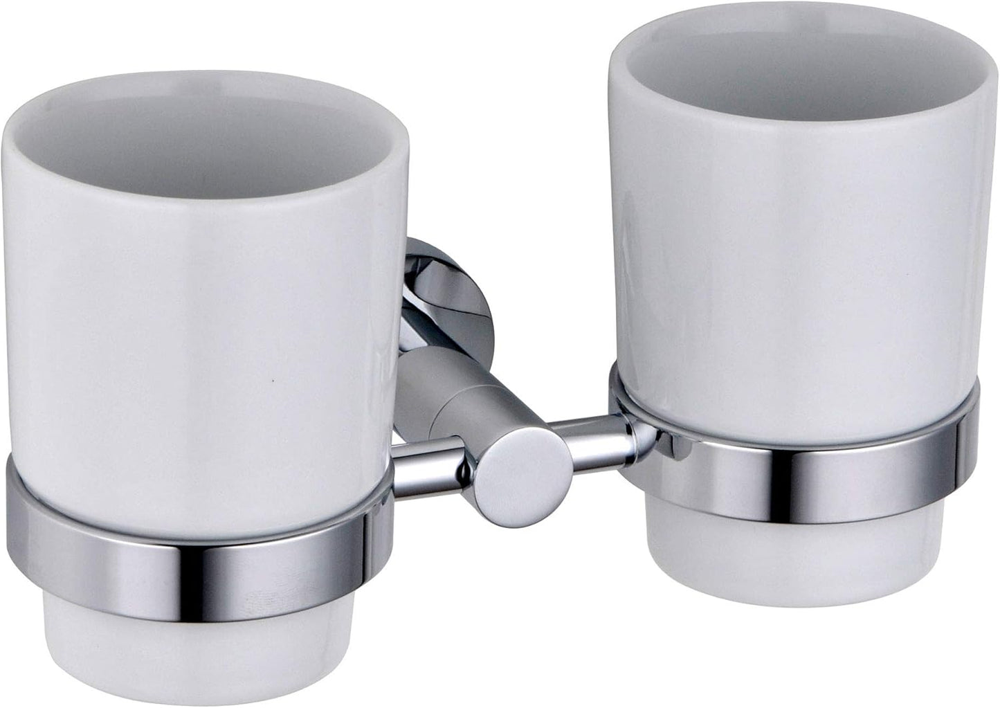 Moda Double Tumbler Holder – Wall Mounted Ceramic Cups for Bathroom