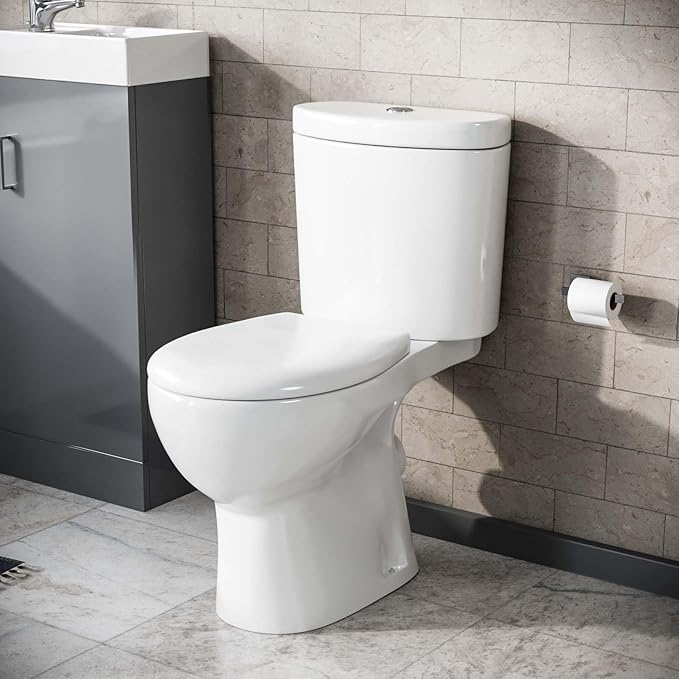 Class Standard Close Coupled Toilet & Soft Close Seat-370w x 385h x 650d
