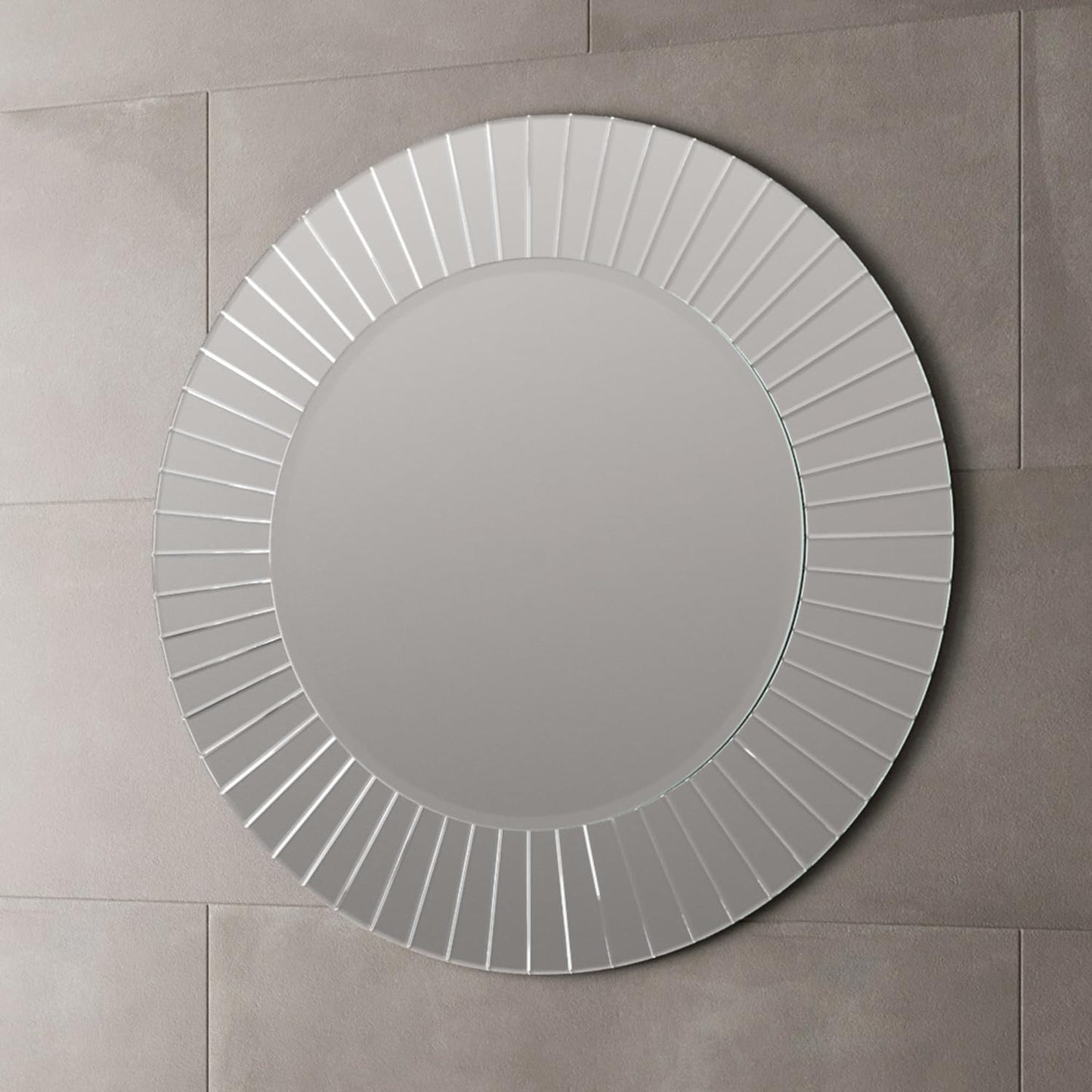 Round Double Layer Bathroom Mirror | Modern Frameless Decorative Design