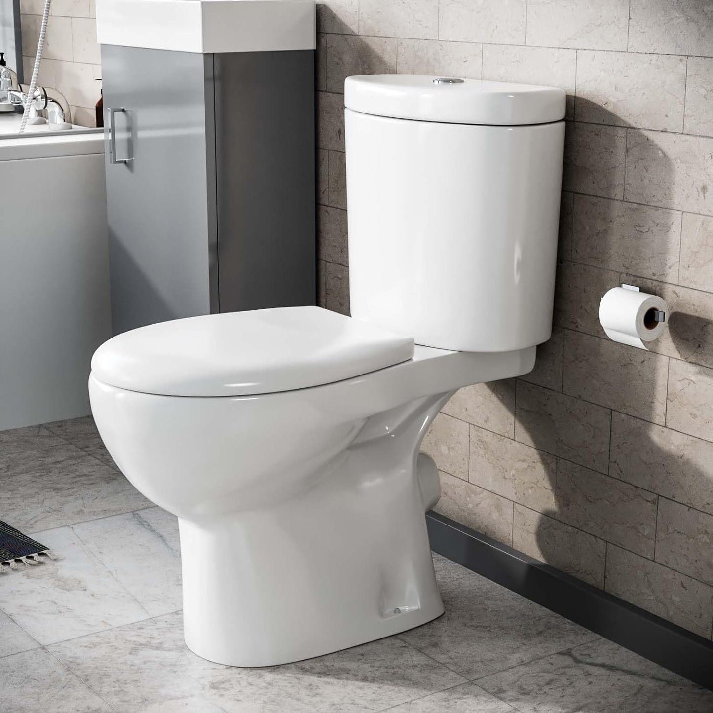 Class Standard Close Coupled Toilet & Soft Close Seat-370w x 385h x 650d