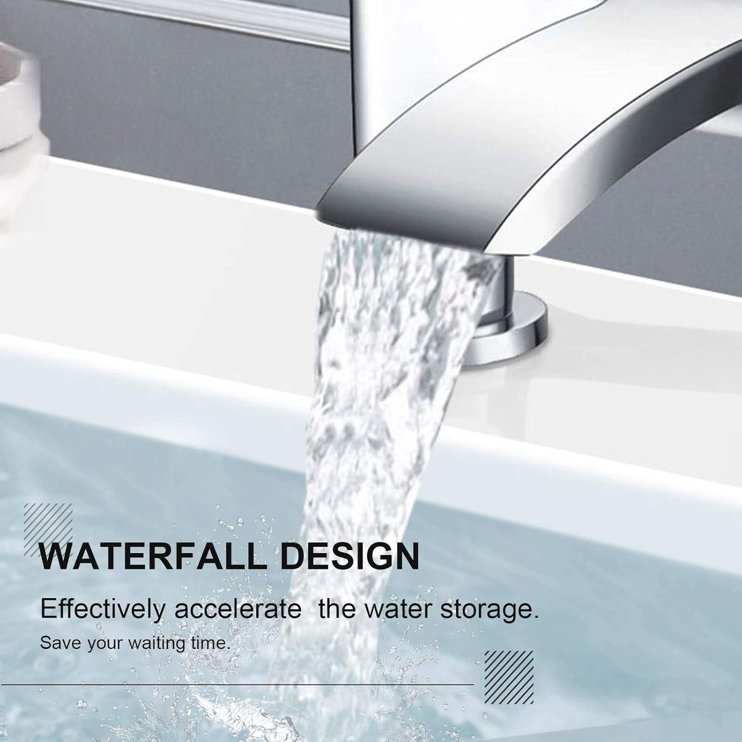 Sleek Modern Bath Filler Tap – Chrome Finish, Dual Lever Mixer for Bathroom
